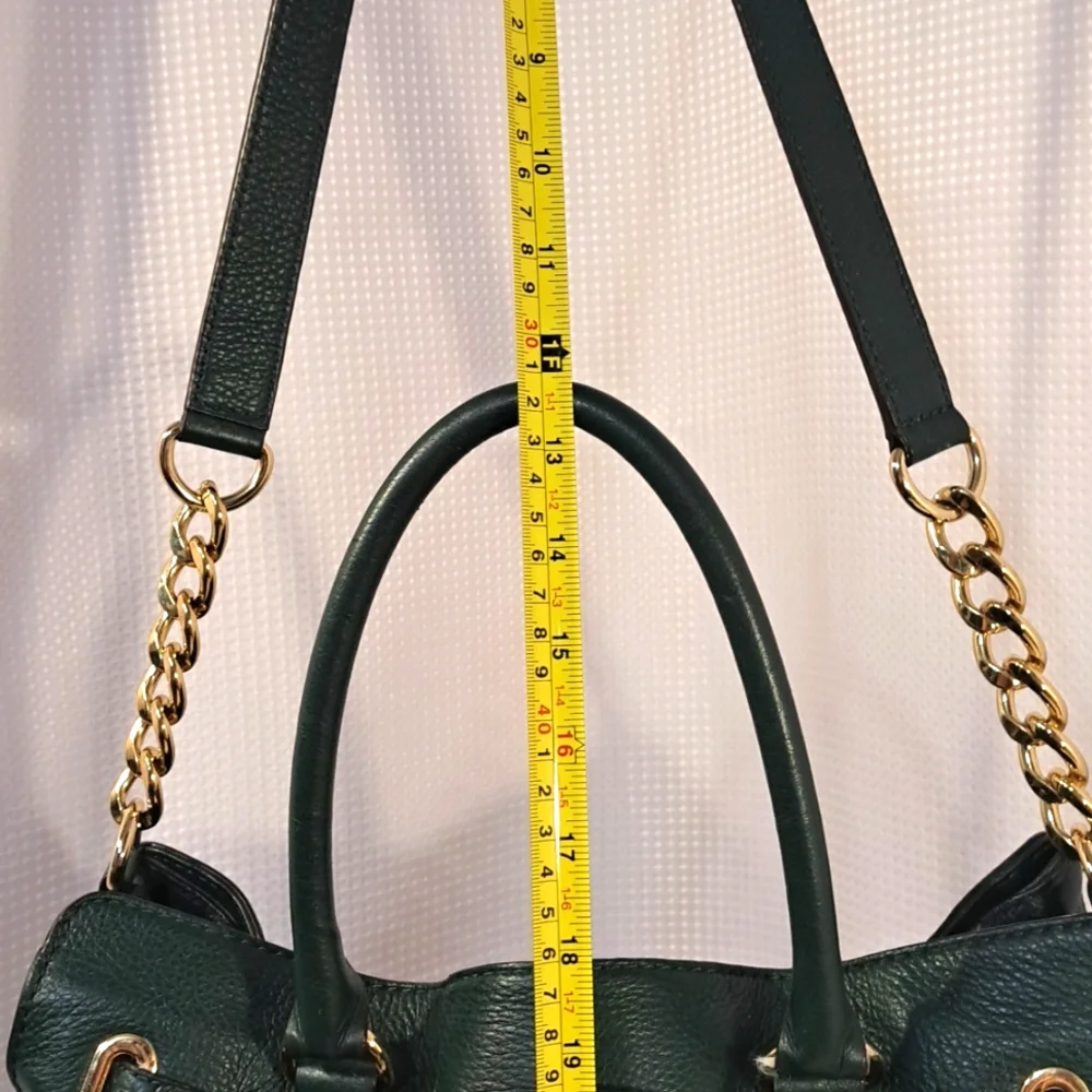 Michael Kors Green Pebbled Leather Satchel